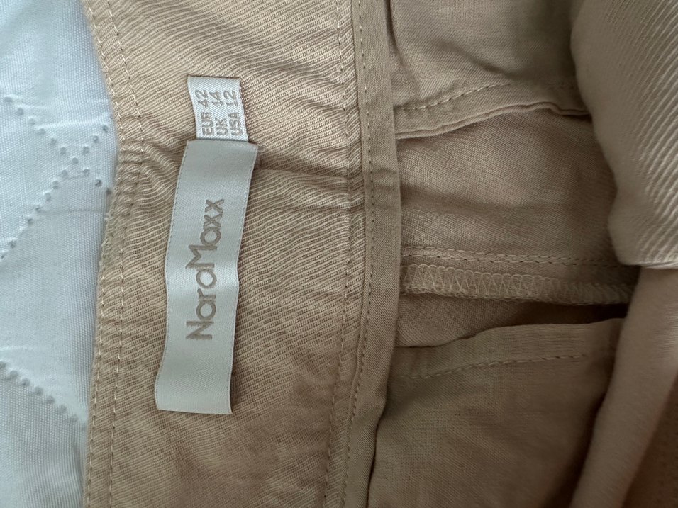 Bej Kadın Keten Rahat Kesim Pantolon - Görsel 4