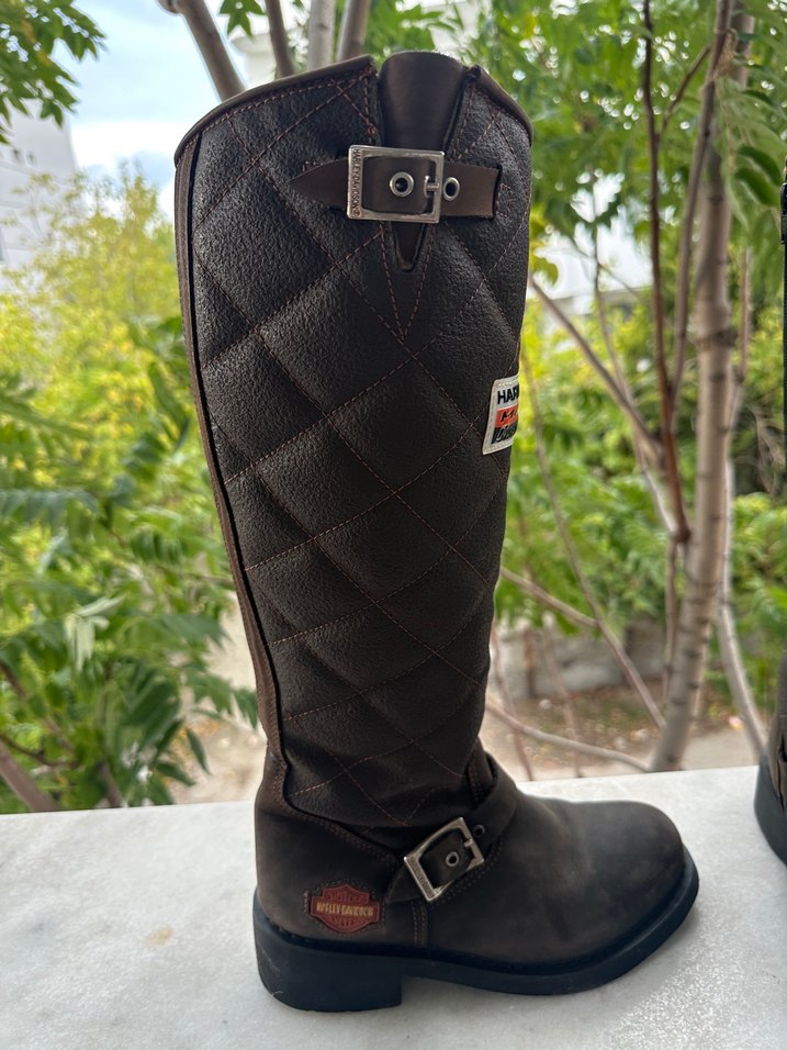 Kahverengi Harley-Davidson Biker Dizüstü Çizme - Görsel 2