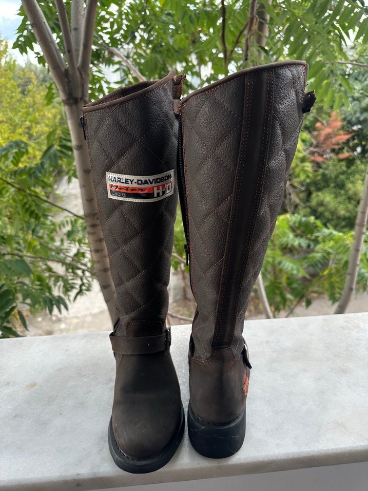 Kahverengi Harley-Davidson Biker Dizüstü Çizme - Görsel 3