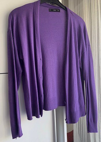 Mor Düğmeli Kadın Hırka - Görsel 3