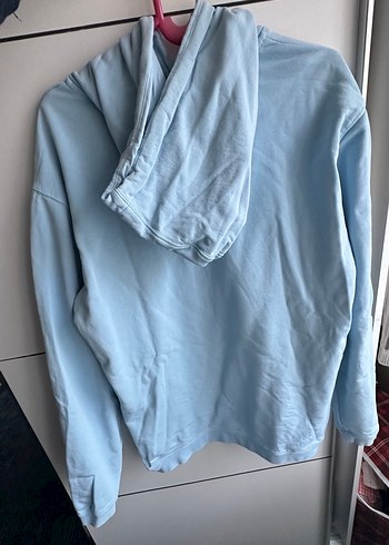 Mavi Kapüşonlu Kadın Sweatshirt - Görsel 2