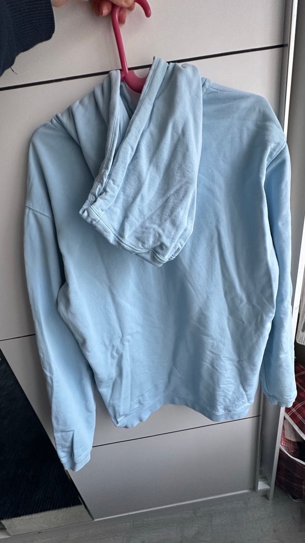 Mavi Kapüşonlu Kadın Sweatshirt - Görsel 2