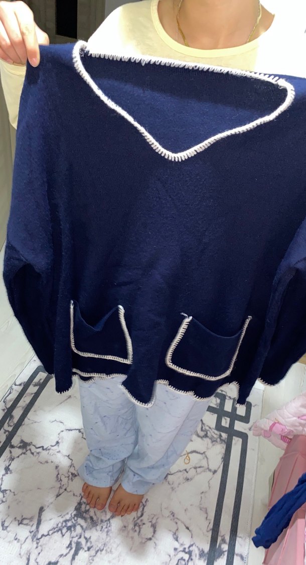 Lacivert V Yaka Salaş ikili takım - Görsel 4