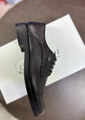 Siyah Deri Bağcıklı Klasik Erkek Ayakkabı - Görsel 2