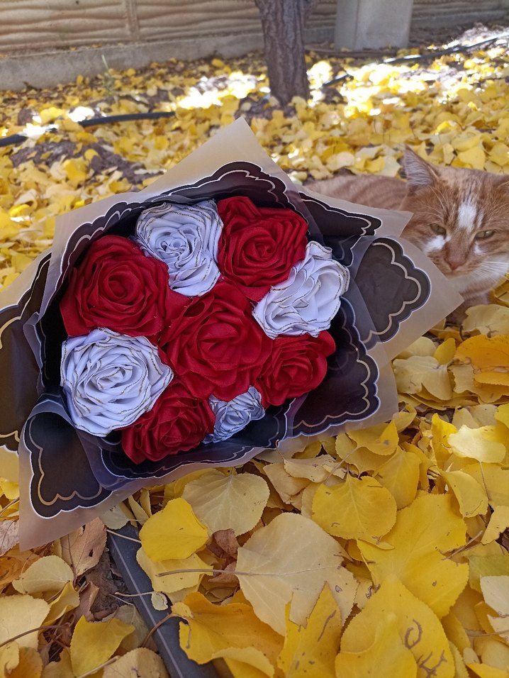 El yapımı 9'lu kurdele buketi - Görsel 5