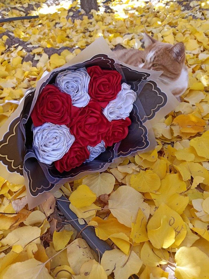 El yapımı 9'lu kurdele buketi - Görsel 4