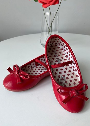 Kız Çocuk Kırmızı Tokalı Babet Ayakkabı - Görsel 2