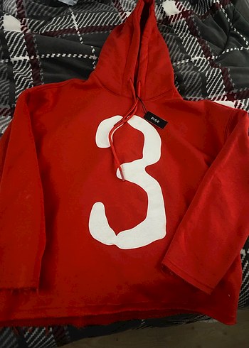 Kadın Kırmızı Kapüşonlu Sweatshirt