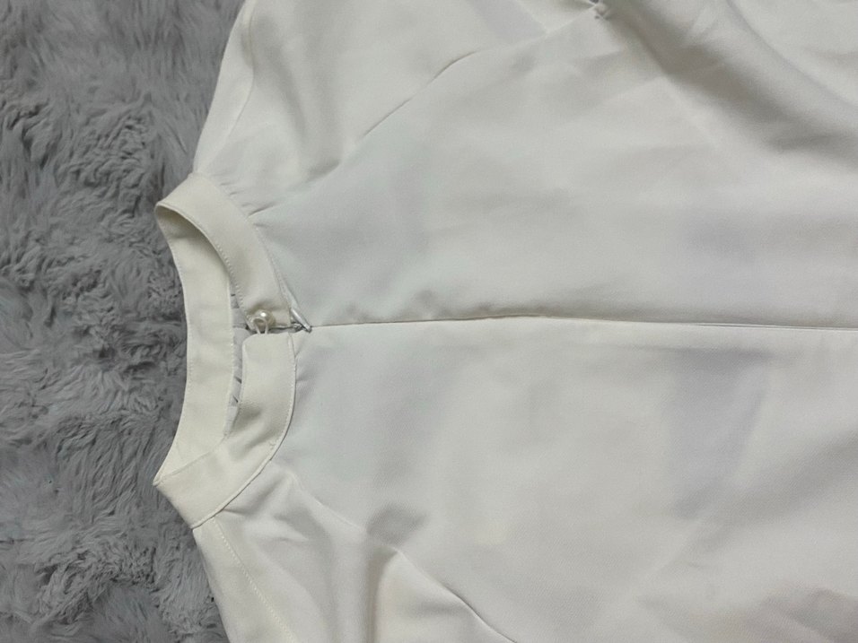 Beyaz Drapeli Mini Elbise - Görsel 2