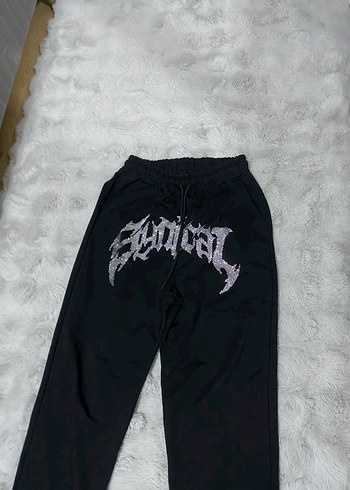 Siyah Gotik Kadın Eşofman Altı - Görsel 2