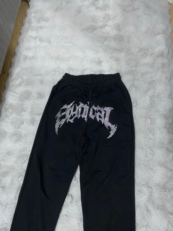 Siyah Gotik Kadın Eşofman Altı - Görsel 2