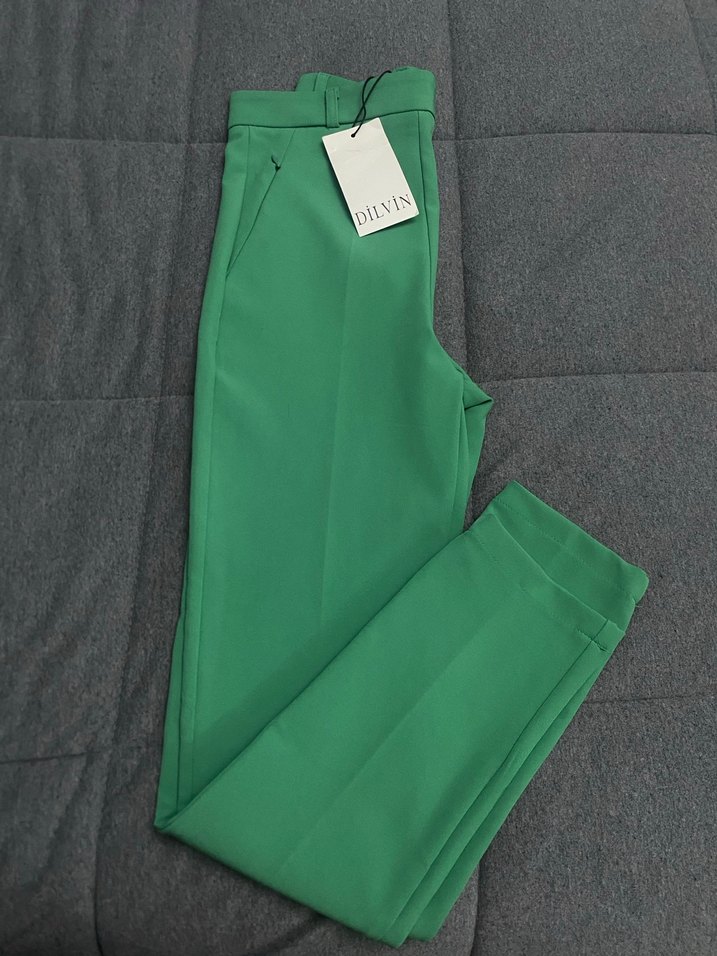 DiLVIN Yeşil Regular Fit Kumaş Pantolon - Görsel 2