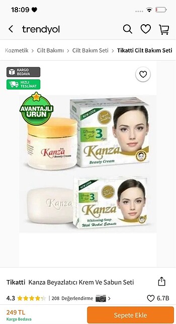 KANZA KREM SETI
