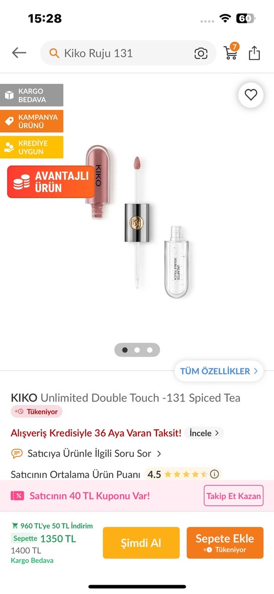 Kiko Pastel Bej Ruj - Görsel 5