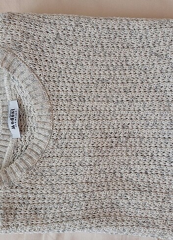 Ajurlu gri süveter  - Görsel 3