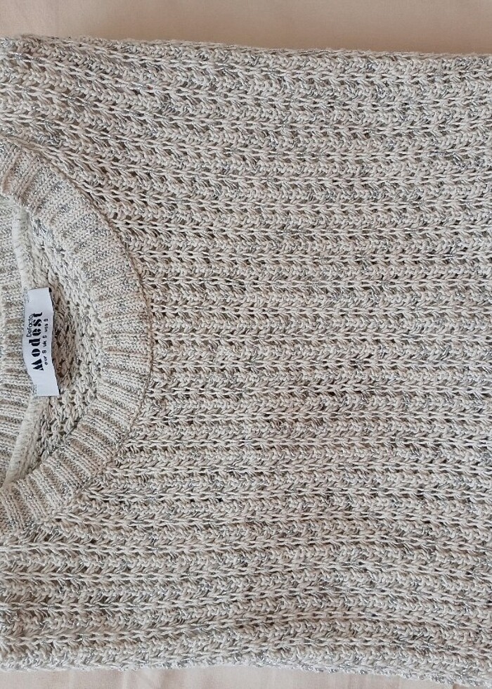 Ajurlu gri süveter  - Görsel 3