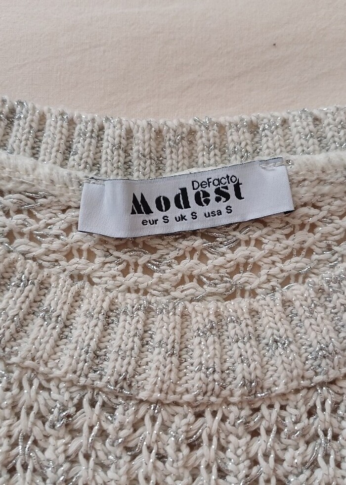 Ajurlu gri süveter  - Görsel 4