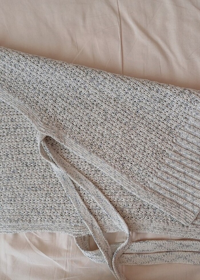 Ajurlu gri süveter  - Görsel 2