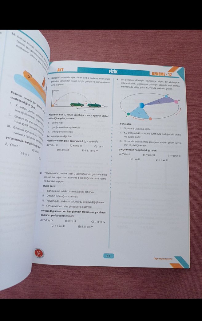Karaağaç TYT-AYT Fizik Denemeleri Kitabı - Görsel 3