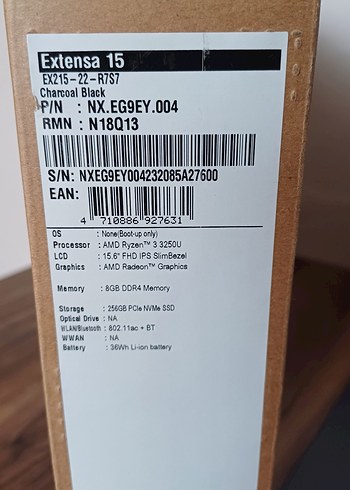 Siyah Acer Dizüstü Bilgisayar - Görsel 6