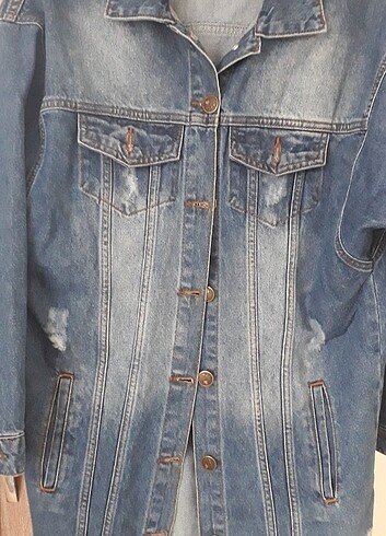Oversize uzun kot ceket