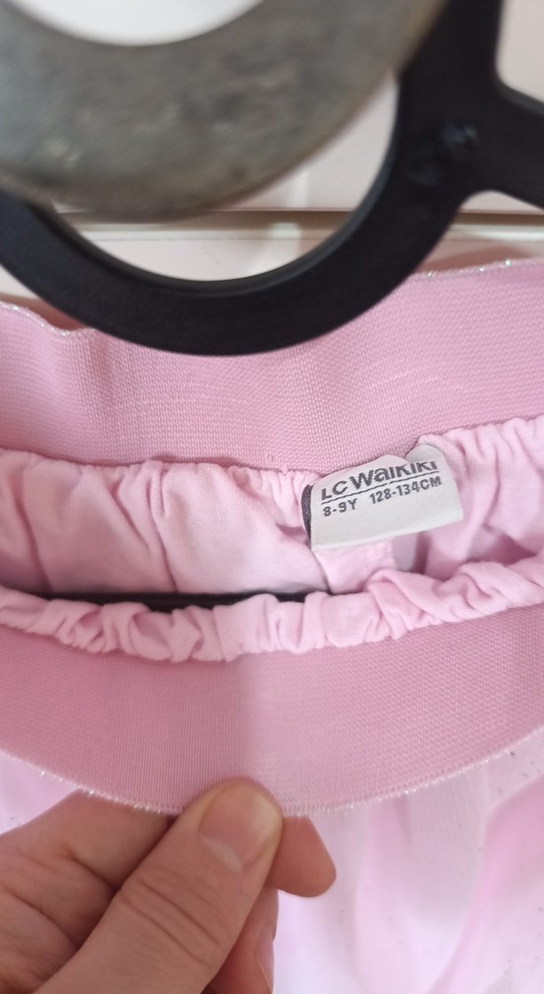 Pembe Fırfırlı Kız Çocuk Etek 8-9 yaş - Görsel 2