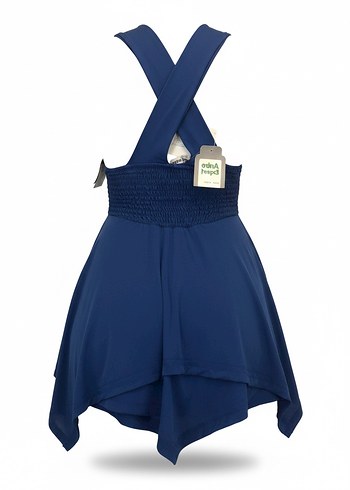 Lacivert şortlu mini elbise - Görsel 2