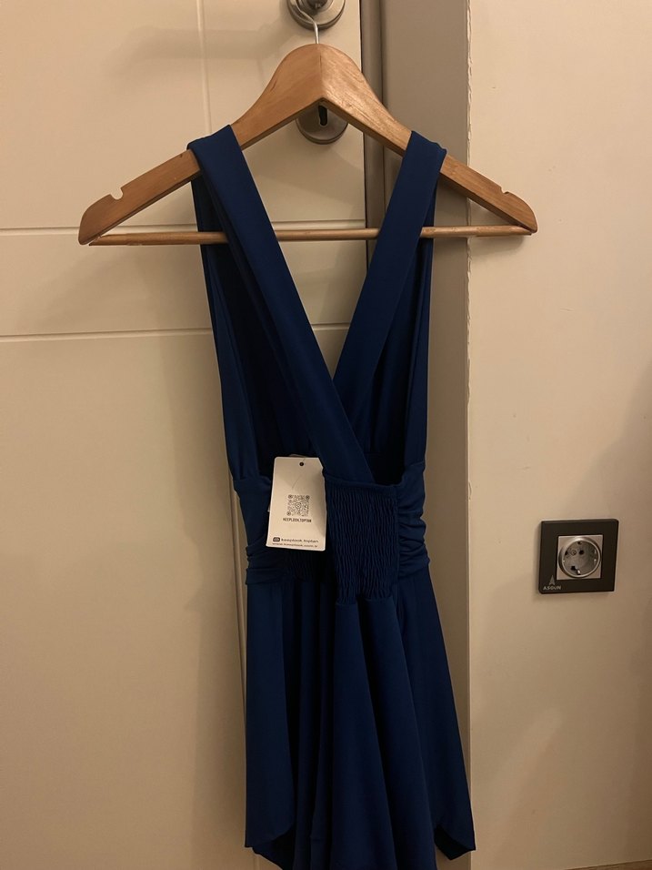 Lacivert şortlu mini elbise - Görsel 4