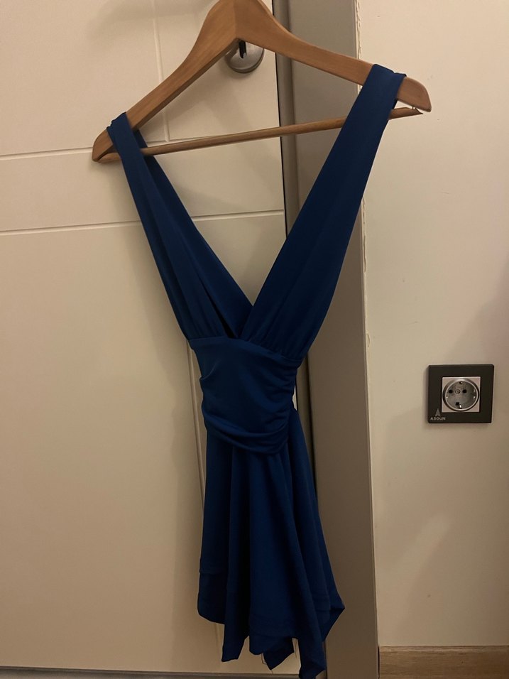 Lacivert şortlu mini elbise - Görsel 3