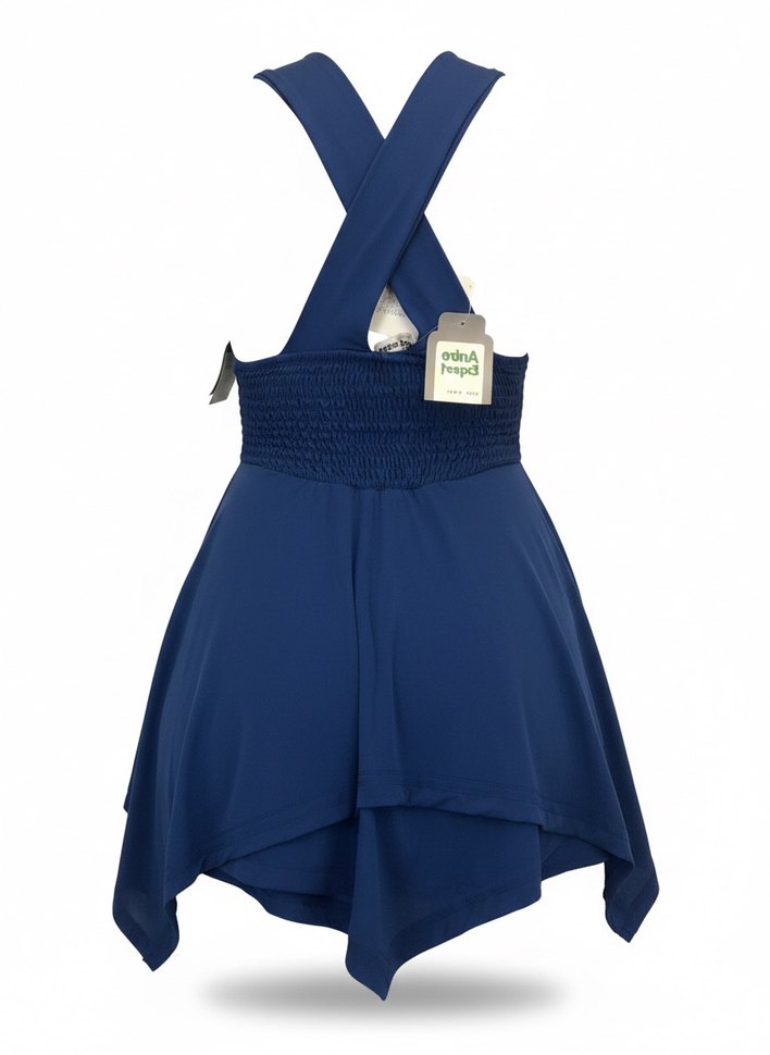 Lacivert şortlu mini elbise - Görsel 2