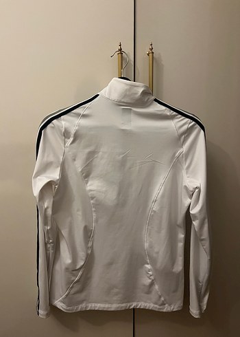 Yarım Fermuarlı Beyaz Spor Sweatshirt - Görsel 3