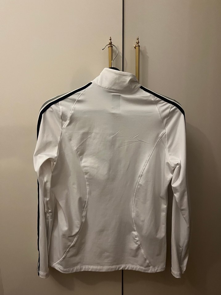 Yarım Fermuarlı Beyaz Spor Sweatshirt - Görsel 3