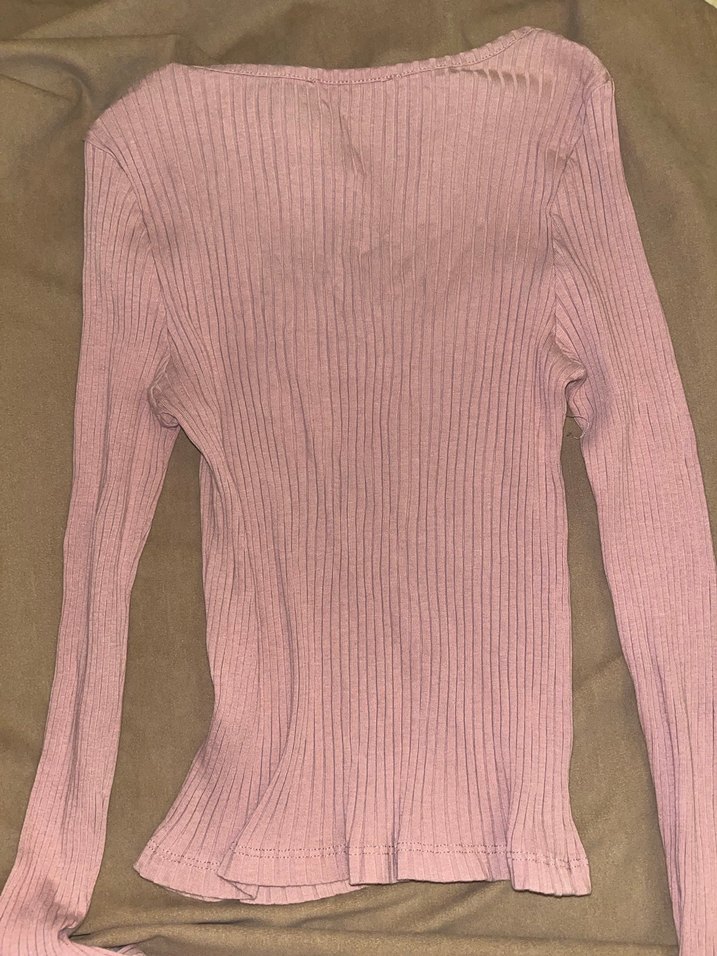 Pembe V Yaka bluz - Görsel 3