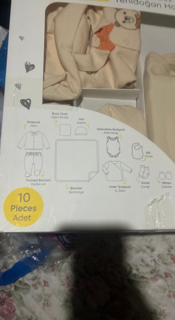 10 Parça Yenidoğan Hastane Seti, Bej - Görsel 2