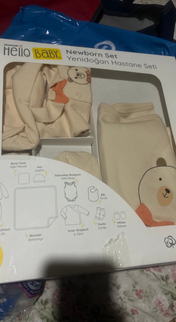 10 Parça Yenidoğan Hastane Seti, Bej - Görsel 3