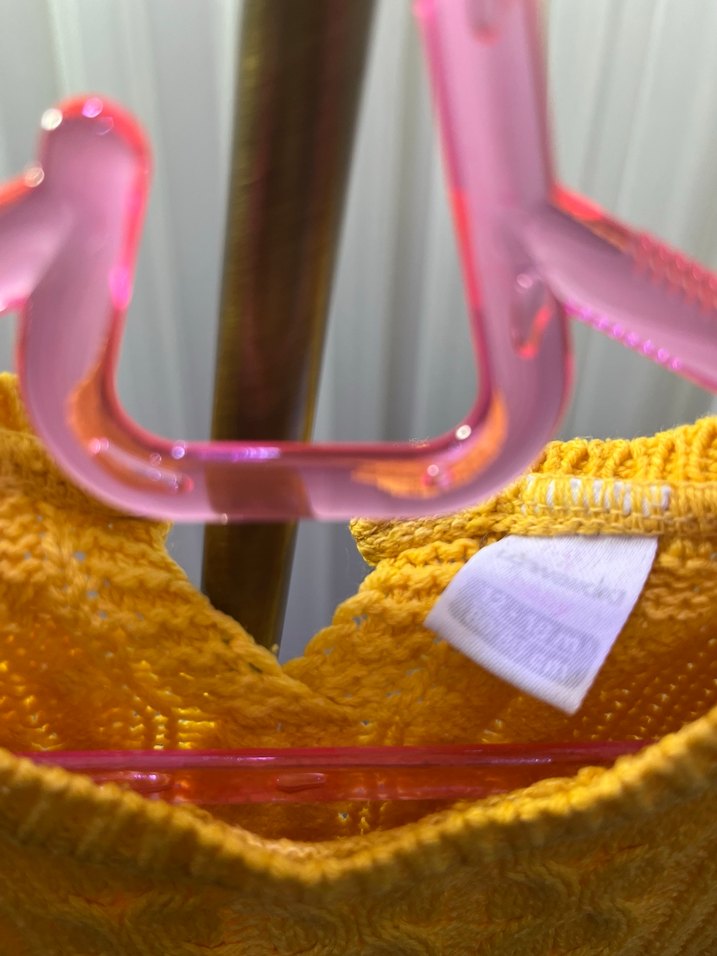 Sarı kız bebek Triko Kazak, Bisiklet Yaka, Uzun Kollu - Görsel 2