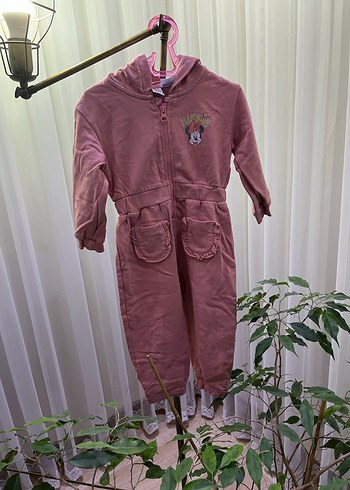 Kız Çocuk Pembe Minnie Kapüşonlu tulum - Görsel 6
