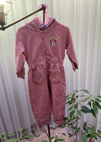 Kız Çocuk Pembe Minnie Kapüşonlu tulum - Görsel 2