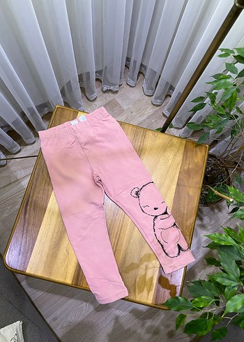 Kız Çocuk Baskılı Pamuklu Tayt - Görsel 4