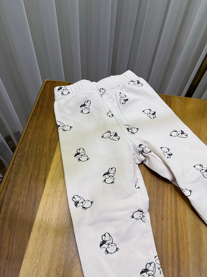 Kız Çocuk Baskılı Pamuklu Tayt - Görsel 3