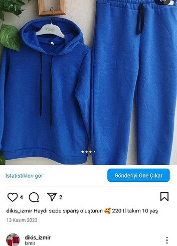 Özel ilan 2 takım mavı ve yeşil 10 yaş