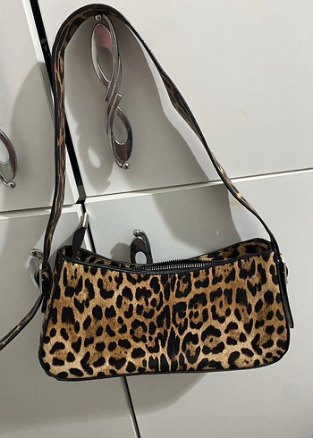 Kahverengi Leopar Desenli Deri Kadın Çanta - Görsel 2