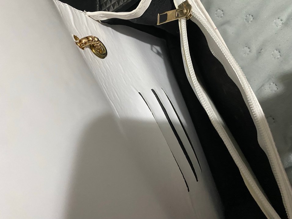 Beyaz Deri Zincir Detaylı Kadın Çanta 3 canta baget kol cantasi - Görsel 2