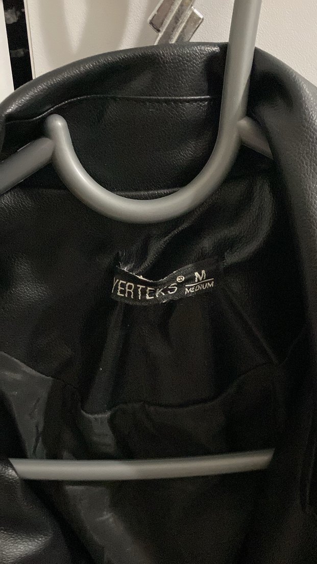 Kadın Siyah Biker Deri Ceket - Görsel 4