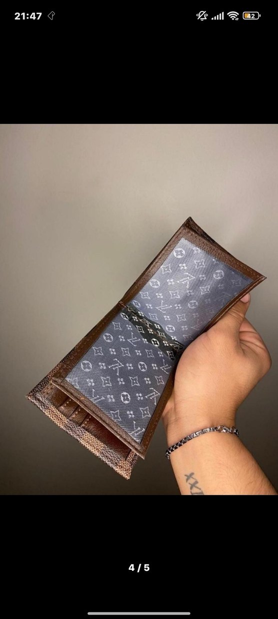 Kahverengi Desenli Erkek Cüzdanı - Görsel 3