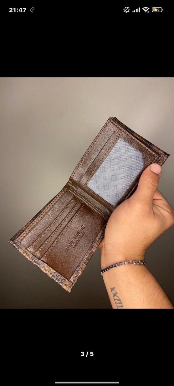 Kahverengi Desenli Erkek Cüzdanı - Görsel 2