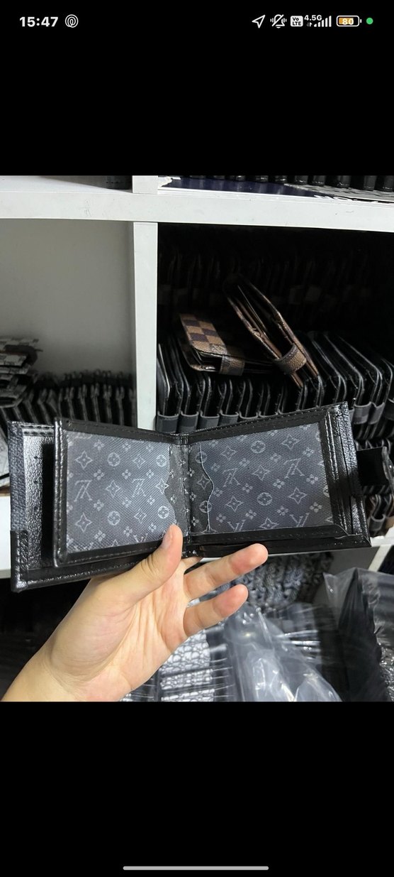 Louis Vuitton Siyah Kareli Erkek Cüzdanı - Görsel 4