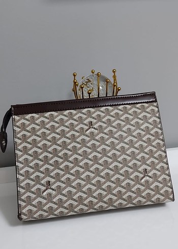 Kahverengi Nakışlı Portföy Çanta - Görsel 3