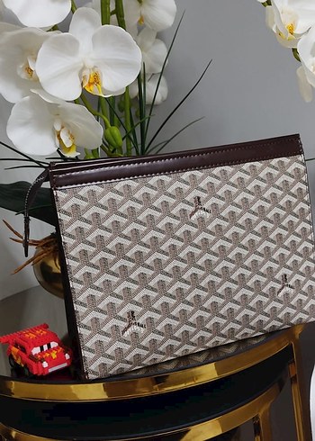 Kahverengi Nakışlı Portföy Çanta - Görsel 4