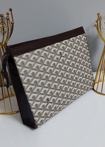 Kahverengi Nakışlı Portföy Çanta - Görsel 2